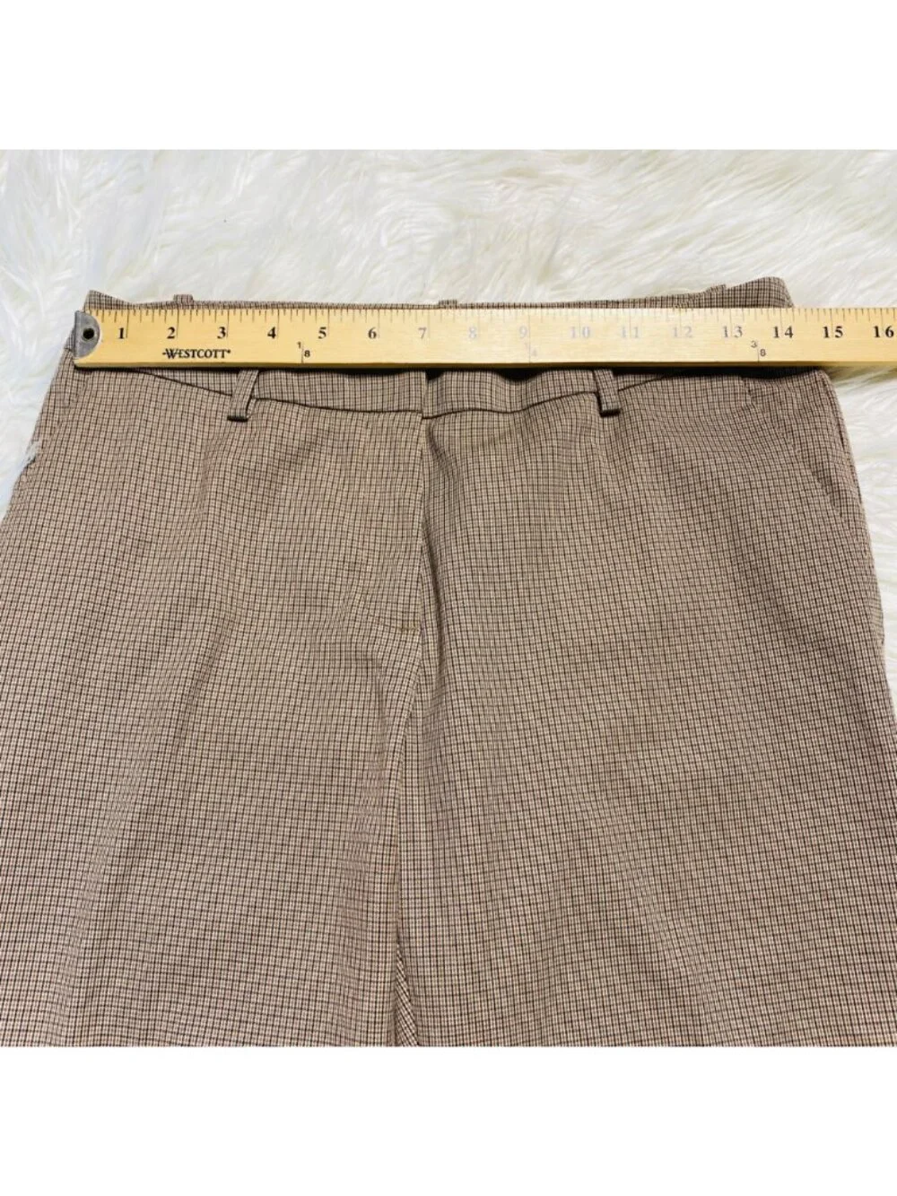 HM Pant Womens 6 Checked Plaid Brown Dress Pants Straight Career Collegiate Prep